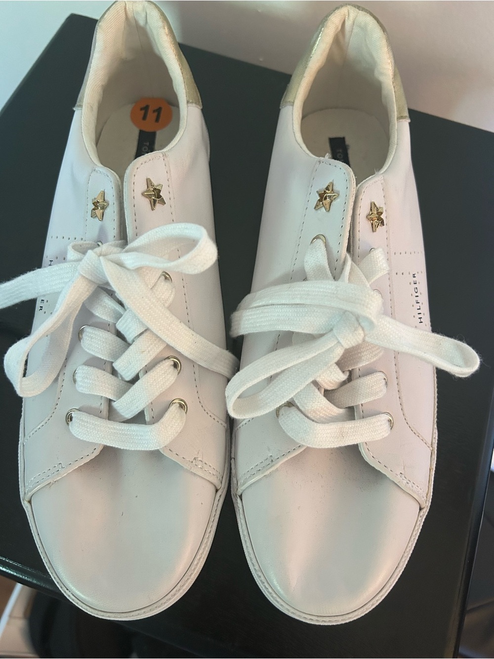 Tommy Hilfiger Women's Light Pink & Gold Accent Low-Top Sneakers - Picture 2 of 5